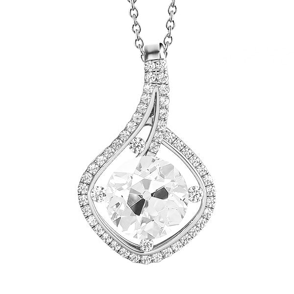 Diamond Pendant Round Cut Old Miner