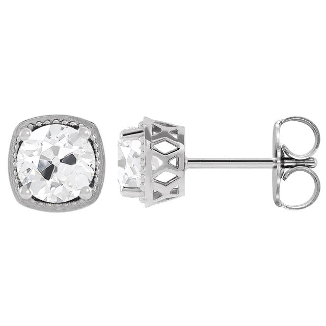 natural round diamond 4ct earring side angle