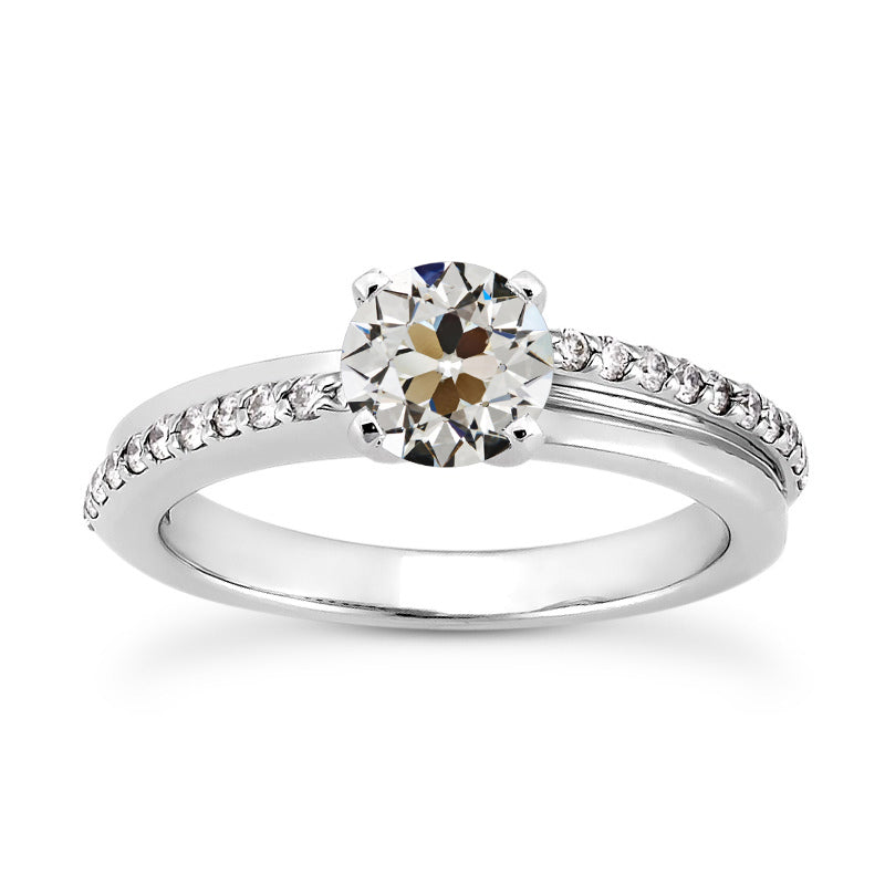 natural round diamond 3.25ct ring front view