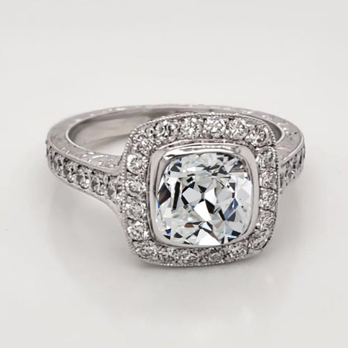 natural round diamond 4.50ct ring front view