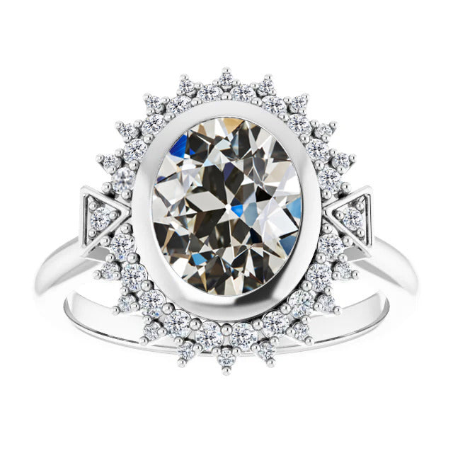 natural round diamond 4.50ct ring front view