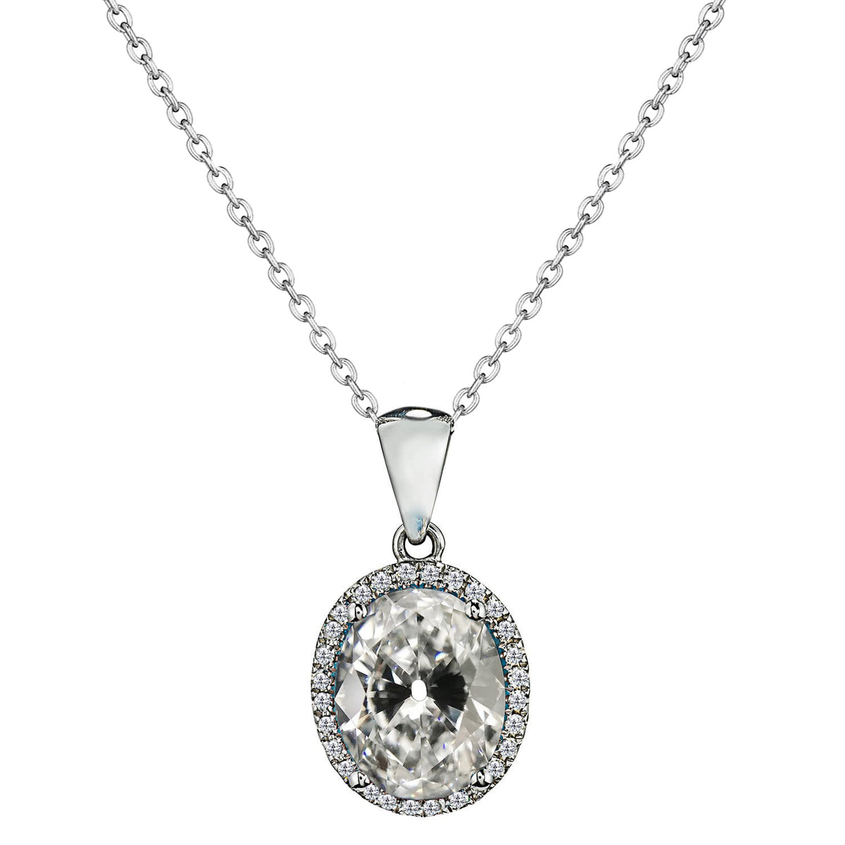 natural round diamond 3ct pendant front view