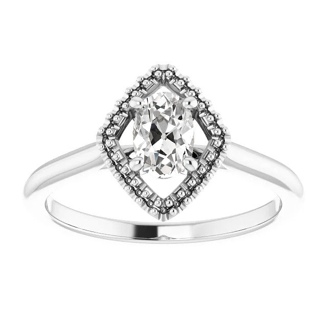 White Gold Sparkling Unique Solitaire White Gold Diamond Anniversary Ring