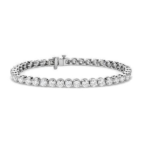 White Gold 12 Carats Lab Grown Diamond Tennis Bracelet Fine Jewelry