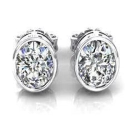 Lady’s Brilliant Engagement White Gold Diamond Stud Earrings