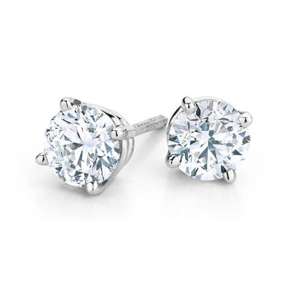 natural round diamond 4ct earring front view