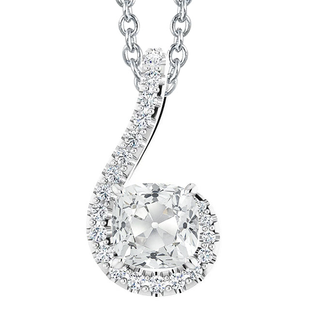 Women Gold Cushion Old Miner Slide Diamond