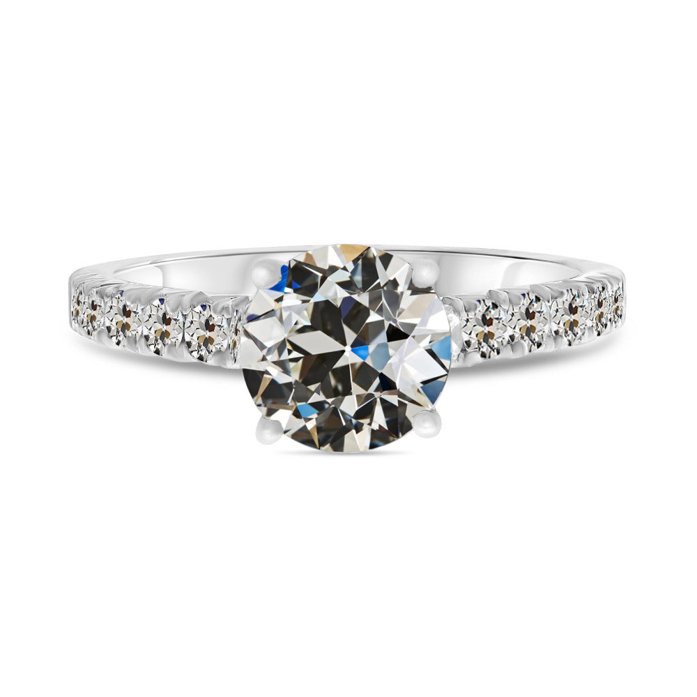 natural round diamond 3ct ring front view