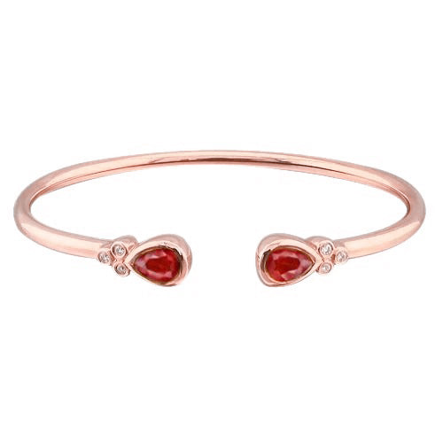 Women Ruby Diamond Bangle Amazing Womans Anneversary Yellow Gold