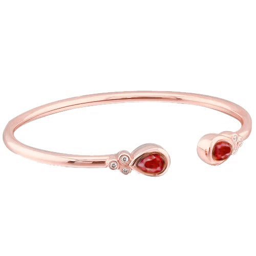 Women Ruby Diamond Bangle Amazing Womans Anneversary Yellow Gold