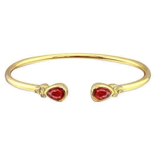 Women Ruby Diamond Bangle Amazing Womans Anneversary Yellow Gold