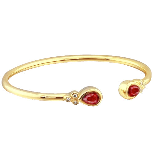 Women Ruby Diamond Bangle Amazing Womans Anneversary Yellow Gold