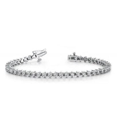 Women Round Lab Grown Diamond Tennis Bracelet 8.16 Carats White Gold 10K