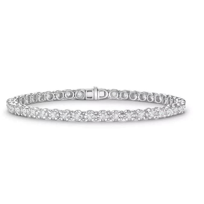 Women Tennis Bracelet 4.50 Ct White Gold 14K Round Lab Grown Diamond Cut Mounting
