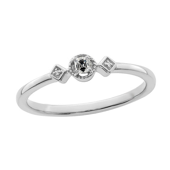3 Stone Anniversary Ring Round & Asscher Diamond