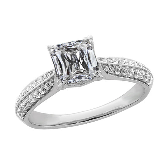 natural round diamond 5.25ct ring front view