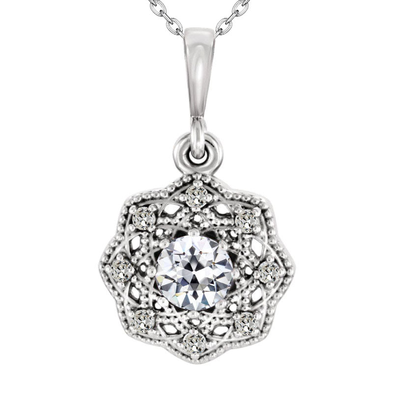 Women’s Diamond Pendant 2.50 Carats Vintage Style Old Miner
