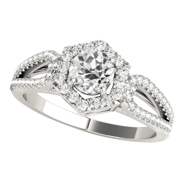 Women’s Halo Ring Old Cut