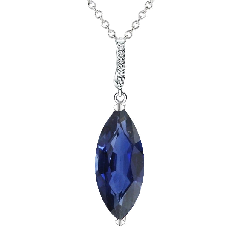 Women’s Dark Blue Sapphire Diamond Pendant