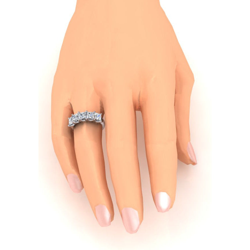 Women's Princess Diamond Half Eternity Band