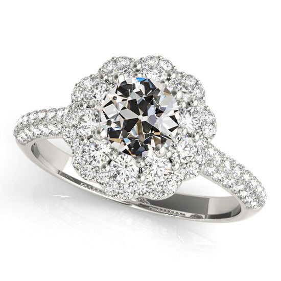 Women's Round Old Miner Diamond Ring