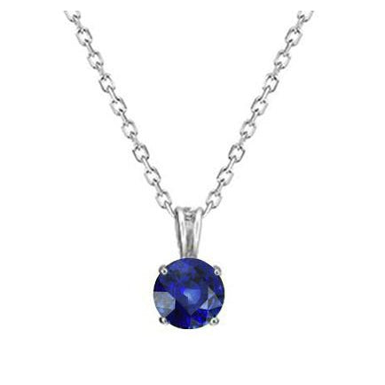 Women’s Solitaire Pendant Sri Lanka Sapphire Prong Set Gold