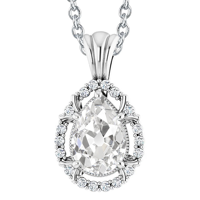 natural round diamond 5ct pendant front view