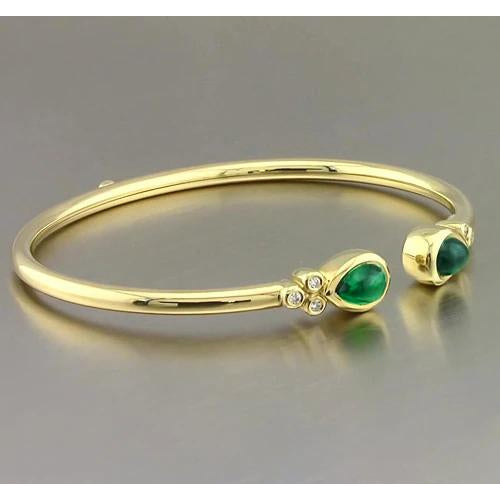 Best LAdies Weeding Yellow Gold Green Emerald Bangle Women Jewelry New Bangle
