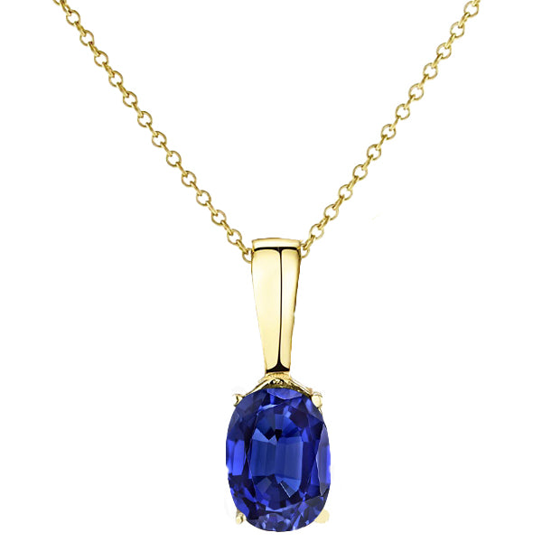 Yellow Gold Solitaire Pendant Sri Lankan Sapphire
