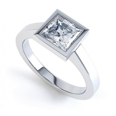 Square Design New Princess Cut Sparkling Unique Solitaire Diamond Anniversary Ring