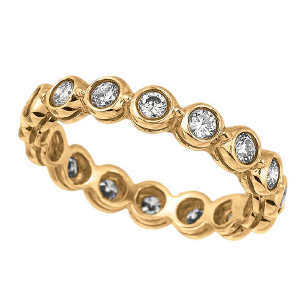 Bezel Setting 1 Carat Round Diamond Bezel Set Diamond Eternity Ring Band New Ring