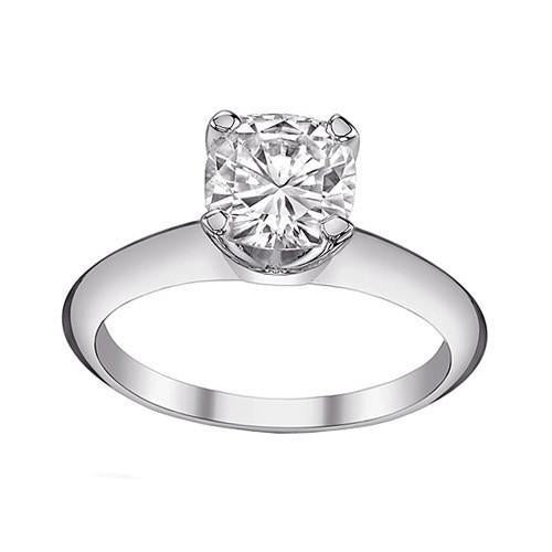 New Cushion Cut Diamond Solitaire Ring Gold White Solitaire Ring
