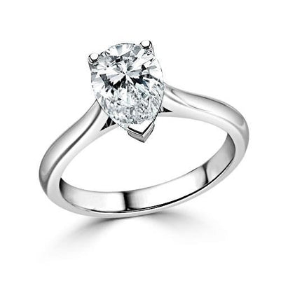Sparkling Unique Lady’s Solitaire White Gold Diamond Ring