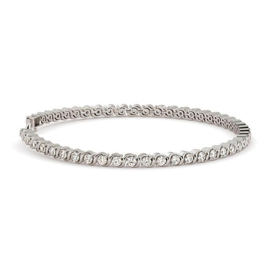 Brilliant Cut 4.60 Carats Diamonds Tennis Bracelet White Gold 10K Tennis Bracelet