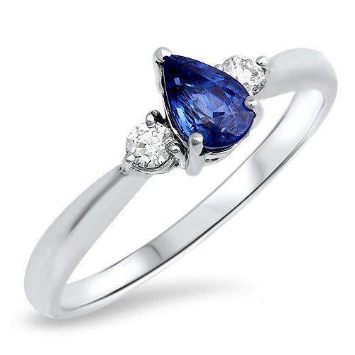 Women Jewelry Ceylon Sapphire With Diamonds White Gold Gemstone Ring