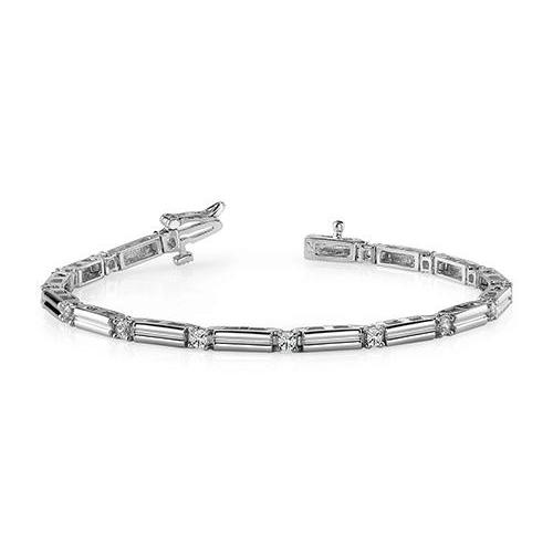 Classic Prong Set Round Cut Diamond Tennis Bracelet Gold White 3 Ct Tennis Bracelet