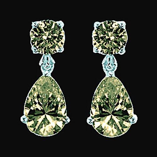 Cognac Diamonds Dangle Amazing Womans Anneversary Fancy Color Gemstone Earring