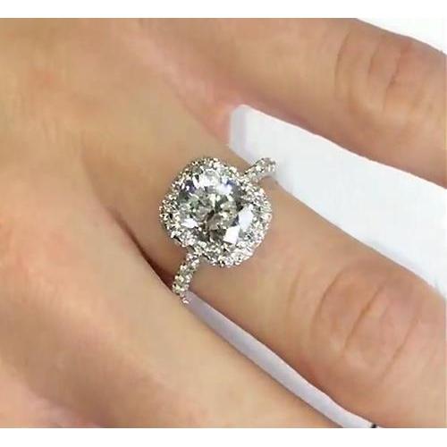 Cushion Cut Engagement Ring 4 Carat