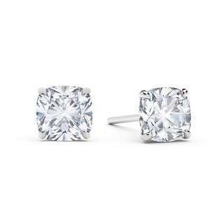 Cushion Cut Natural 2.50 Carats Diamonds Studs Earrings Wg 14K Stud Earrings