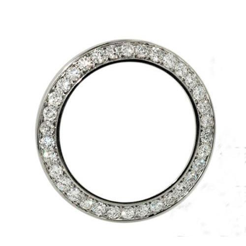 Custom Diamond Bezel To Fit Rolex Or Date Watch Round 4 Carats Watch Bezel