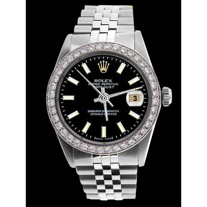 Mens watch diamond bezel Clearance