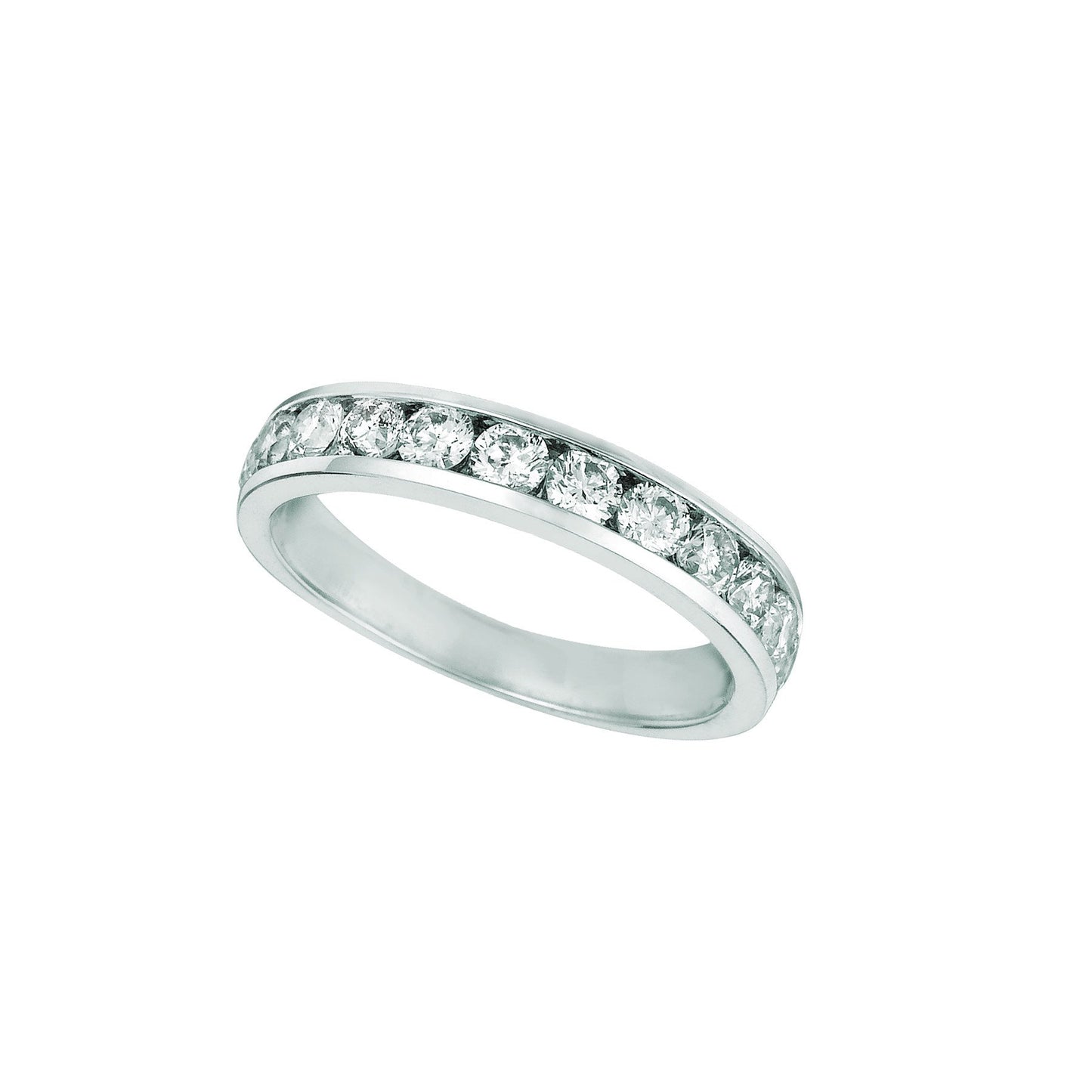Diamond Channel Eternity Band 1.01 Carats 14K White Eternity Band