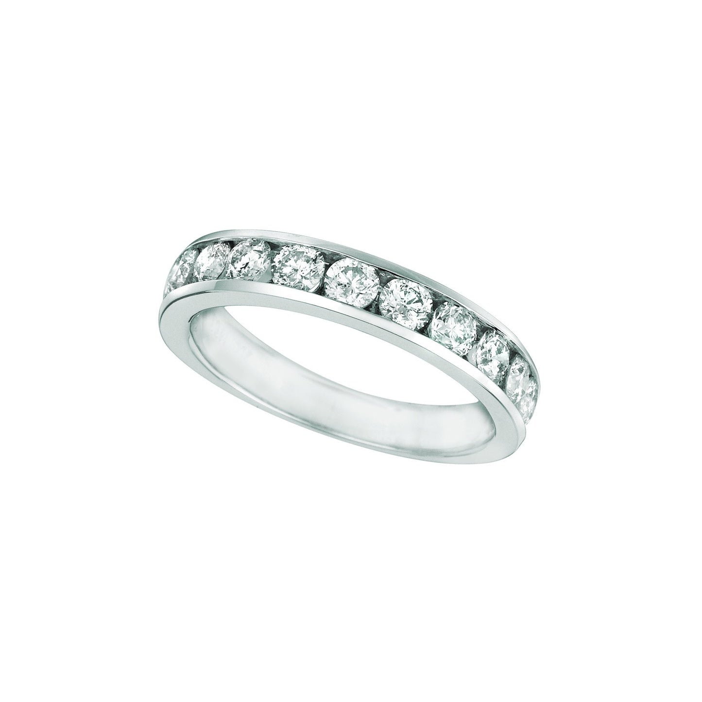 Diamond Channel Eternity Band 1.25 Carats 14K White Eternity Band