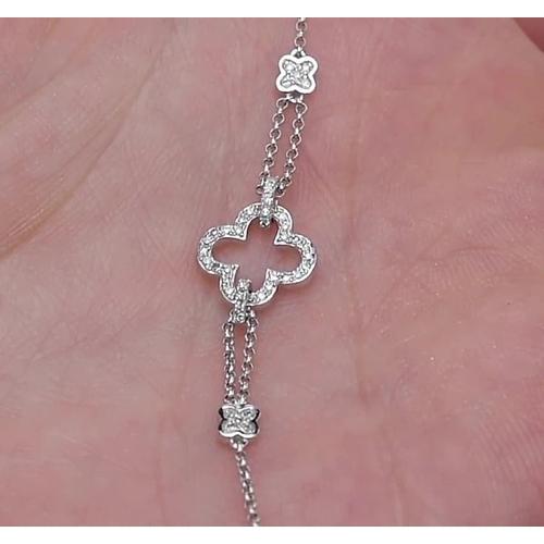 Diamond Crosses Bracelet 2.50 Carats Women White Gold Jewelry Tennis Bracelet