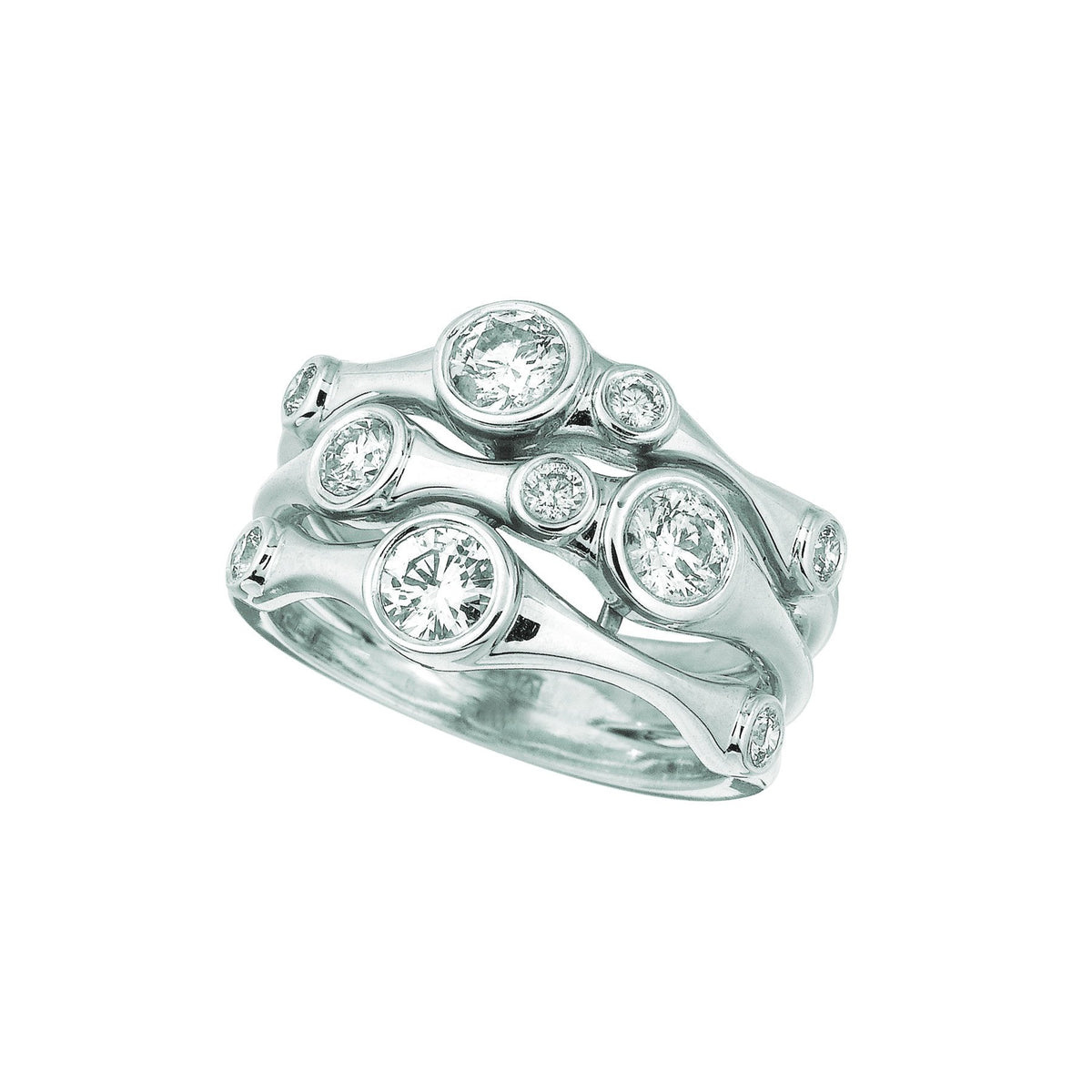 Diamond Fancy Ring 1.09 Carats 14K White Ring