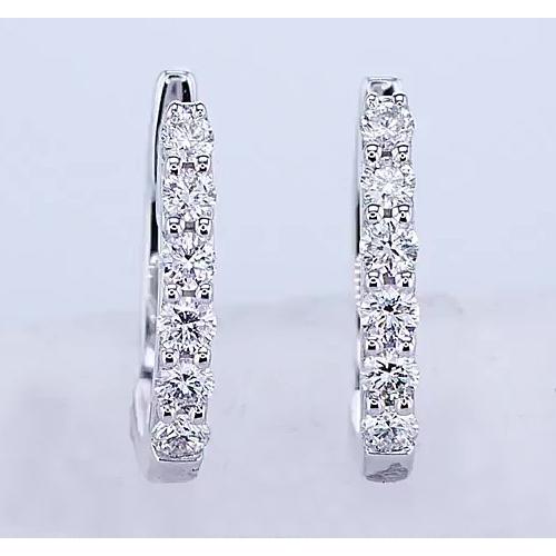 natural round diamond 2.40ct earring front view