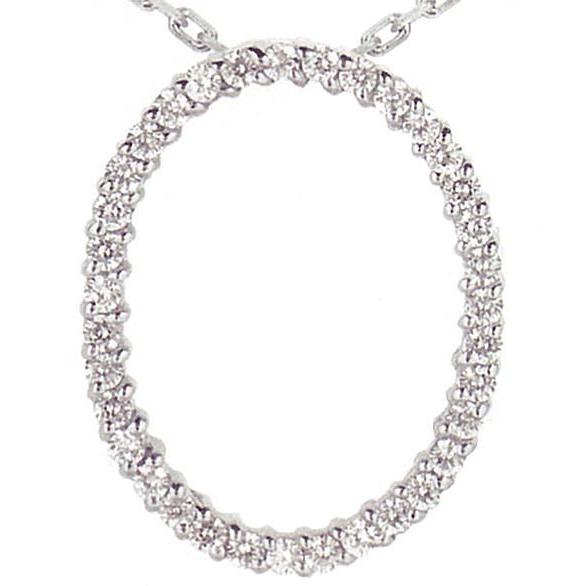Diamond Oval Shape Women Pendant Gold Necklace 2.70 Carats Pendant