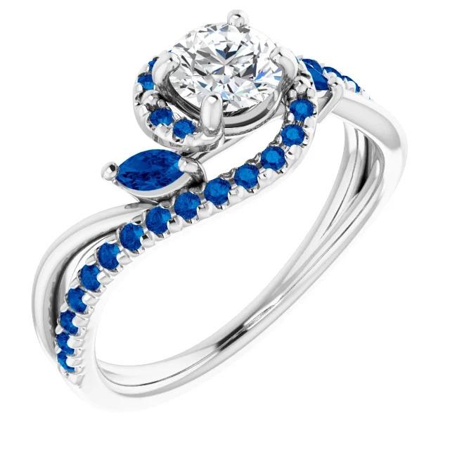 Diamond Ring Best Quality Blue Sapphire Gemstone Ring