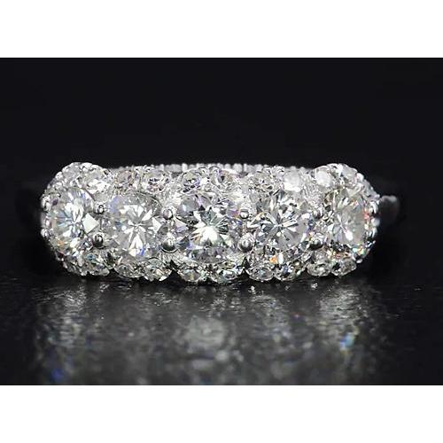 Diamond Ring 4.50 Carats White Gold Half Eternity Band