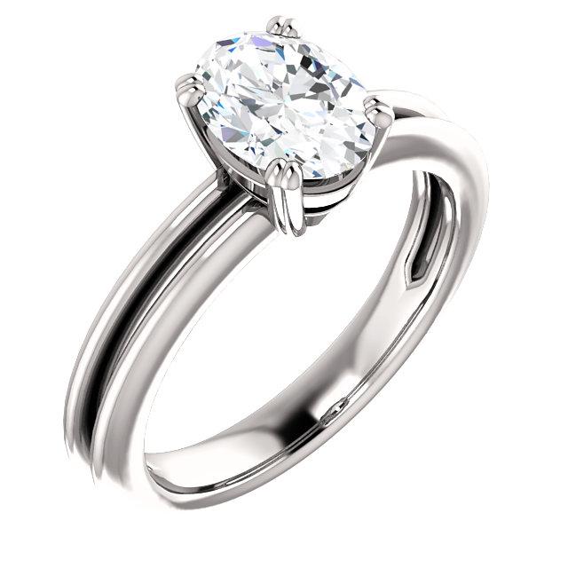 natural oval diamond 2ct ring front view